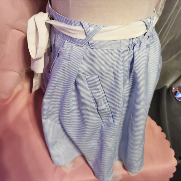 Ank Rouge Mini Skirt Women's Small Blue White Ruffle Boho Party Casual Boho Cute - Picture 8 of 11
